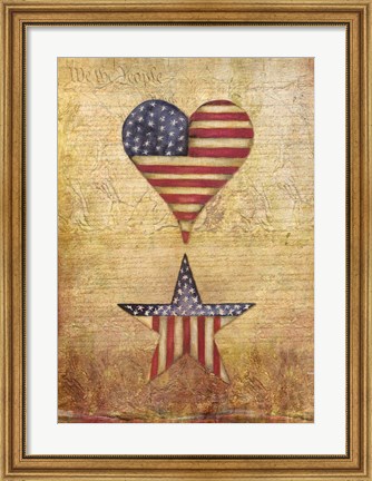 Framed America Stars Flag Print