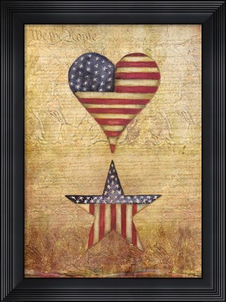 Framed America Stars Flag Print