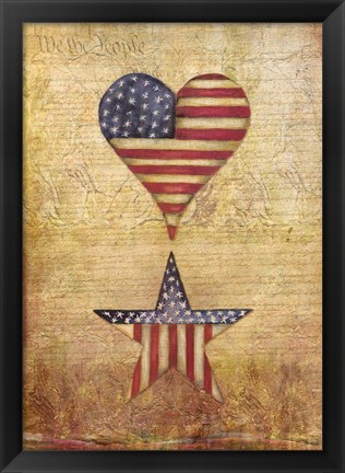 Framed America Stars Flag Print