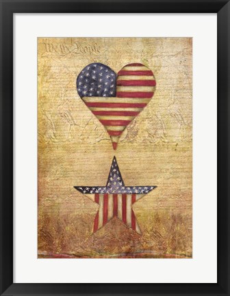 Framed America Stars Flag Print