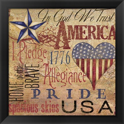 Framed America Typography II Print