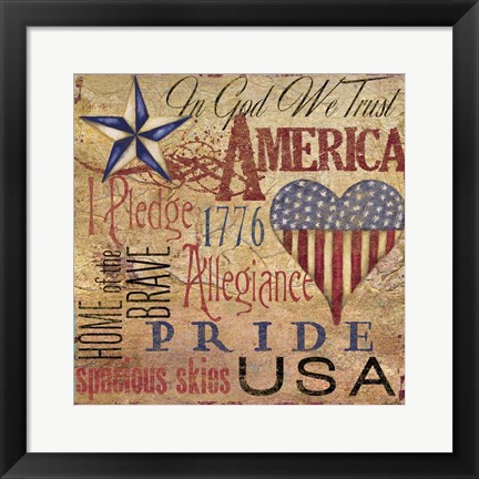 Framed America Typography II Print