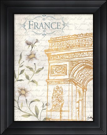 Framed Golden Paris II Print