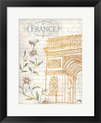 Framed Golden Paris II Print