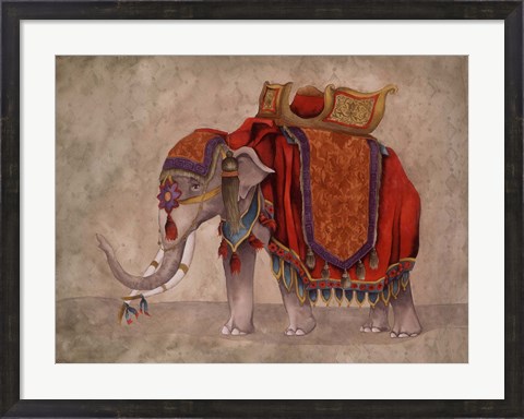 Framed Ceremonial Elephants I Print