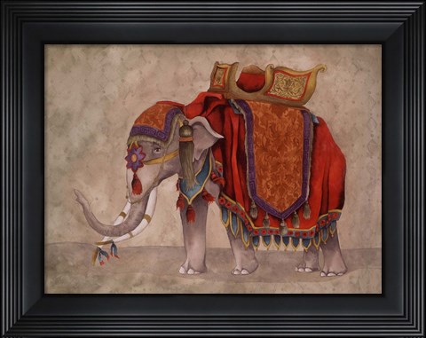 Framed Ceremonial Elephants I Print