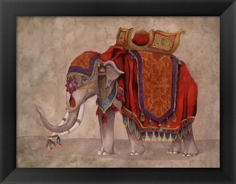 Framed Ceremonial Elephants I Print