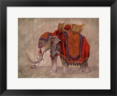 Framed Ceremonial Elephants I Print