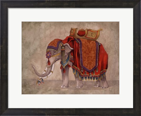Framed Ceremonial Elephants I Print