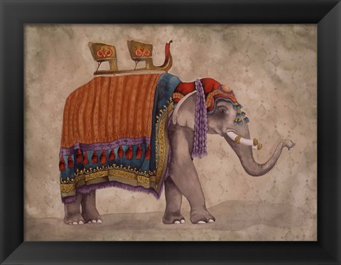 Framed Ceremonial Elephants II Print