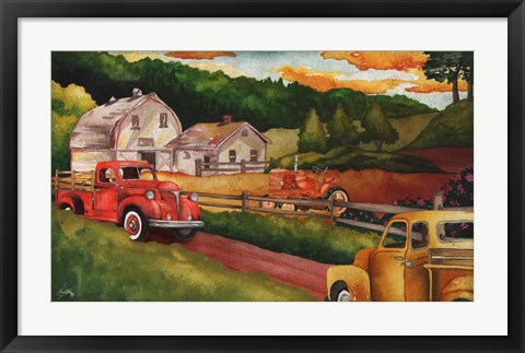 Framed Harvest Time on the Farm Print