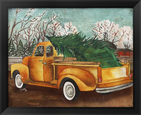 Framed Yellow Truck and Tree III Print