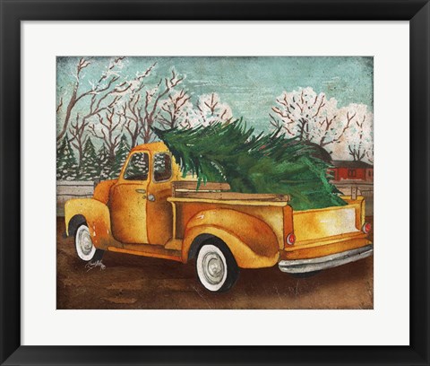 Framed Yellow Truck and Tree III Print