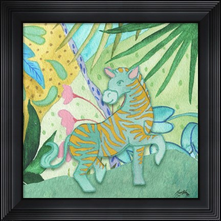 Framed Playful Zebra Print