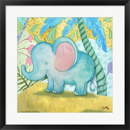 Framed Playful Elephant Print