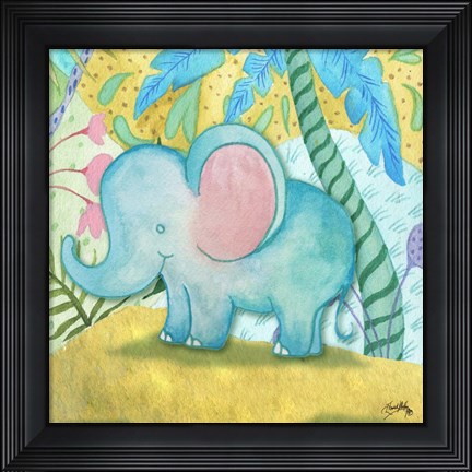 Framed Playful Elephant Print