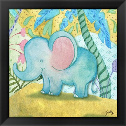 Framed Playful Elephant Print