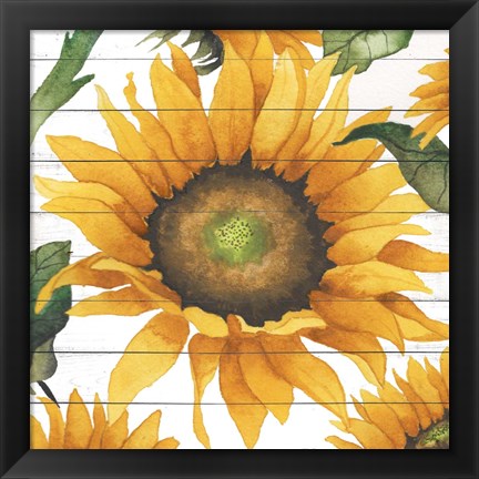 Framed Happy Sunflower I Print