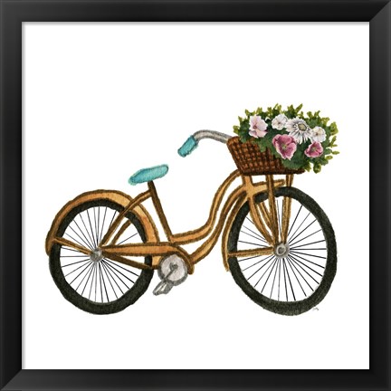 Framed Garden Bike Print