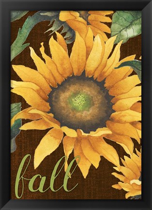 Framed Sunflowers in the Fall Print