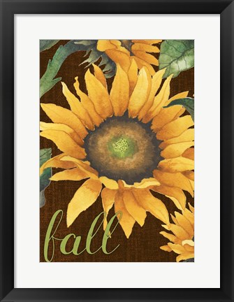 Framed Sunflowers in the Fall Print