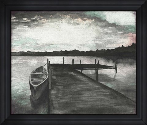 Framed Gray Morning on the Lake Print