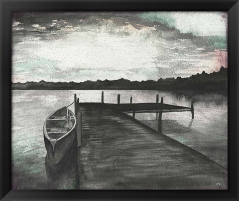 Framed Gray Morning on the Lake Print