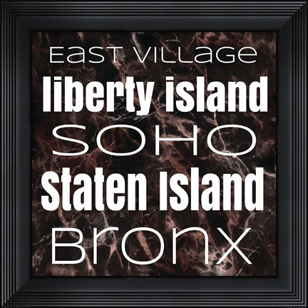 Framed New York Boroughs I Print