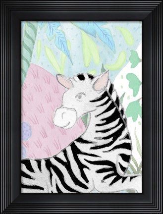 Framed Zebra in the Tropics Print