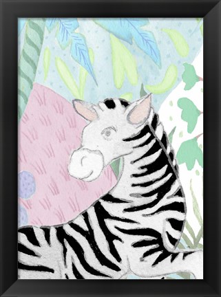 Framed Zebra in the Tropics Print