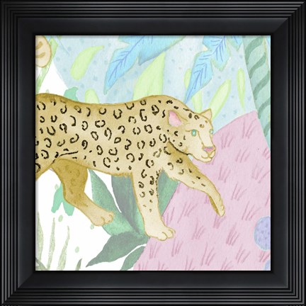 Framed Playful Cheetah in Yellow Print