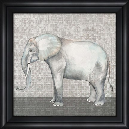 Framed Introspective Elephant Print