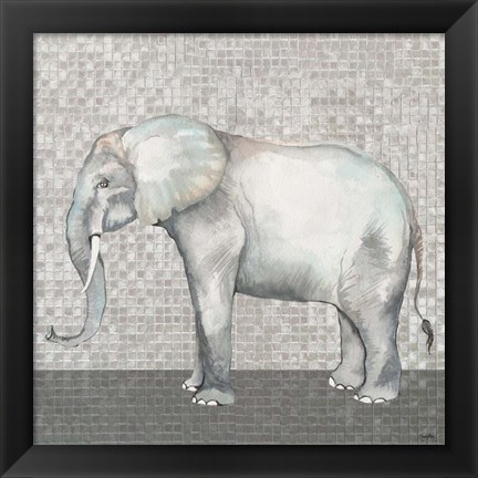 Framed Introspective Elephant Print