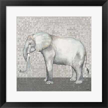 Framed Introspective Elephant Print