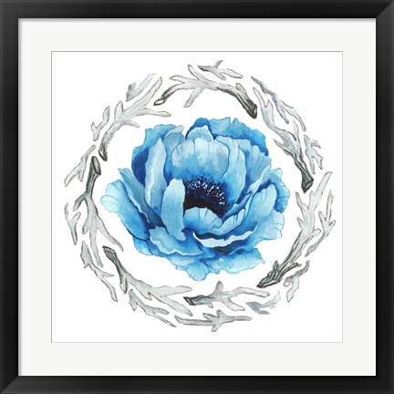 Framed Blue Flower II Print