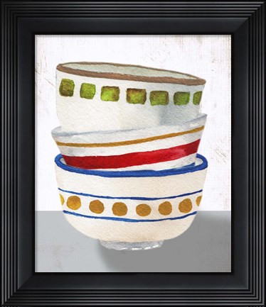 Framed Stacked Bowls I Print