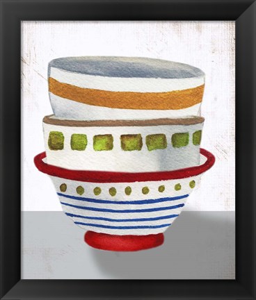 Framed Stacked Bowls II Print