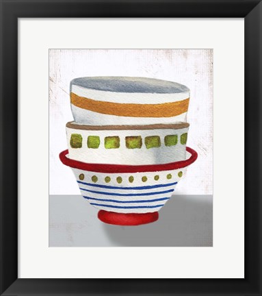 Framed Stacked Bowls II Print