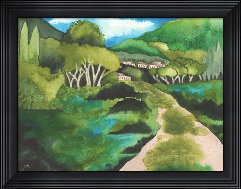 Framed Small Village I Print