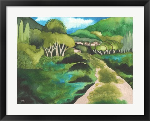 Framed Small Village I Print