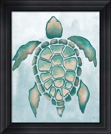 Framed Aquatic Turtle I Print