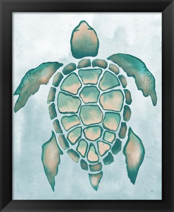 Framed Aquatic Turtle I Print