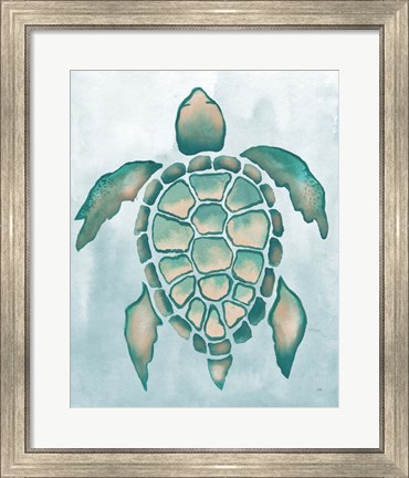 Framed Aquatic Turtle I Print