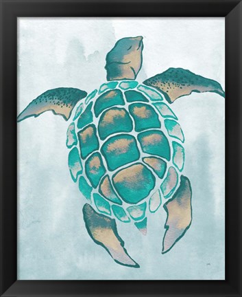 Framed Aquatic Turtle II Print