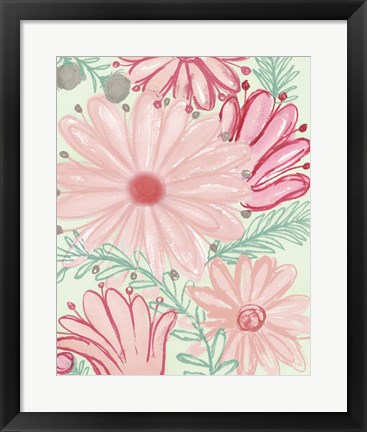 Framed Color Burst Blooms I Print