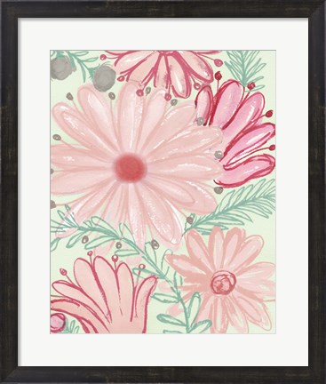 Framed Color Burst Blooms I Print