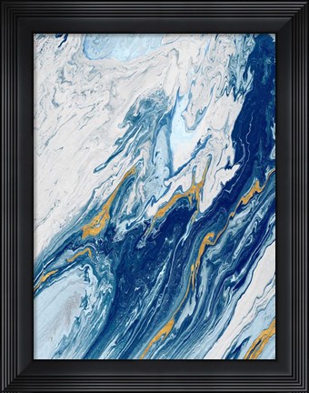 Framed Beach Blue Waves Print