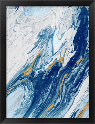 Framed Beach Blue Waves Print