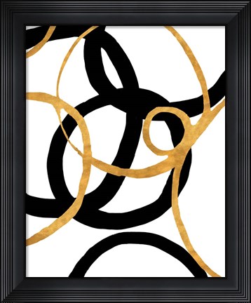 Framed Black and Gold Stroke II Print
