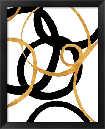 Framed Black and Gold Stroke II Print